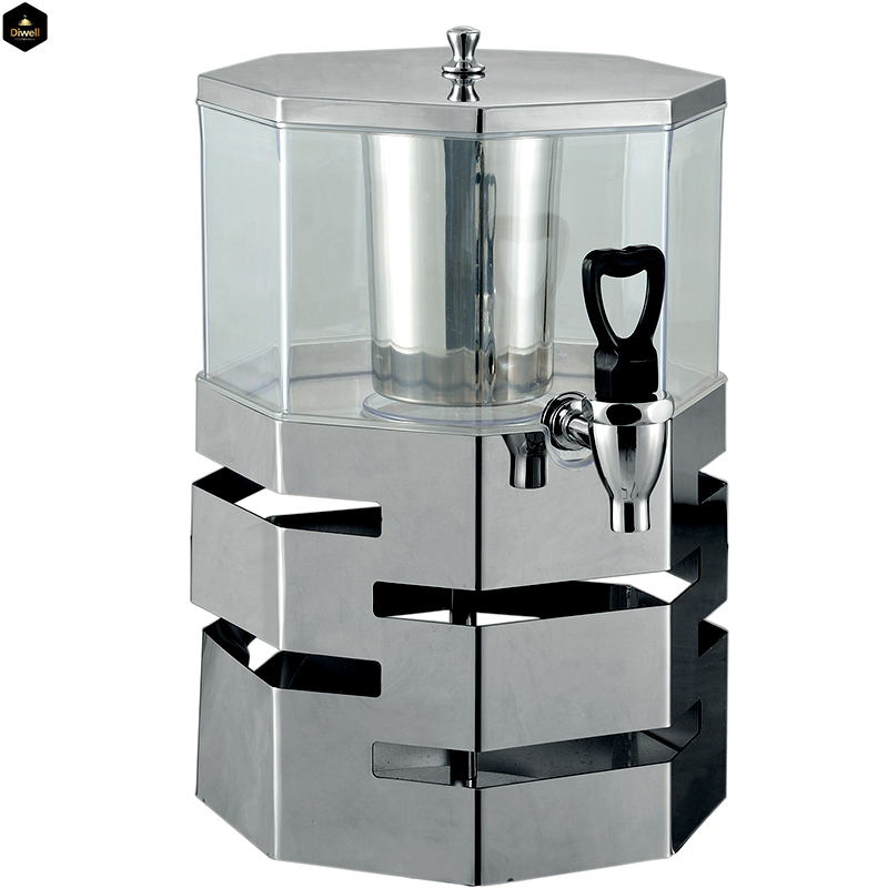 Diwell Factory Wholesale Cheap Price Cold Drink Beverage Dispenser Double Spigot Commercial Gold Plated Juice Dispenser with Tap