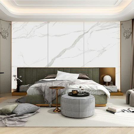Horizon 1200*2400mm Big White Marble Slab Sintered Stone Porcelain Slab Sintered Stone Glossy