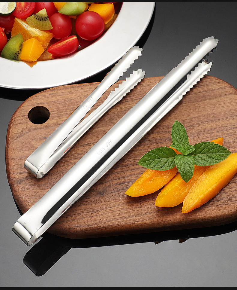 Factory Direct Sales Kitchen Accessories Barbecue Tongs Food Utensils Stainless Steel Cooking Kitchen Food Tongs Ice Tongs