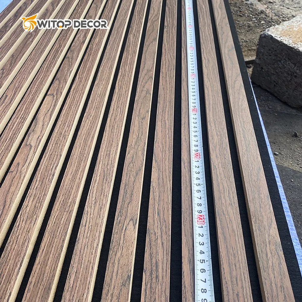 Sound Insulation Indoor Witop Decor Slatted Wood Veneer Akupanel Sound-Absorbing Panels