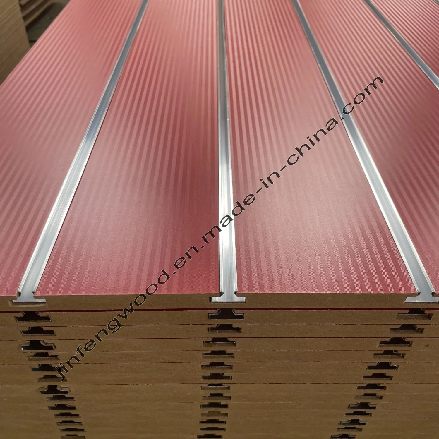 One Side Red Color Slotted Board Slat-Wall Display