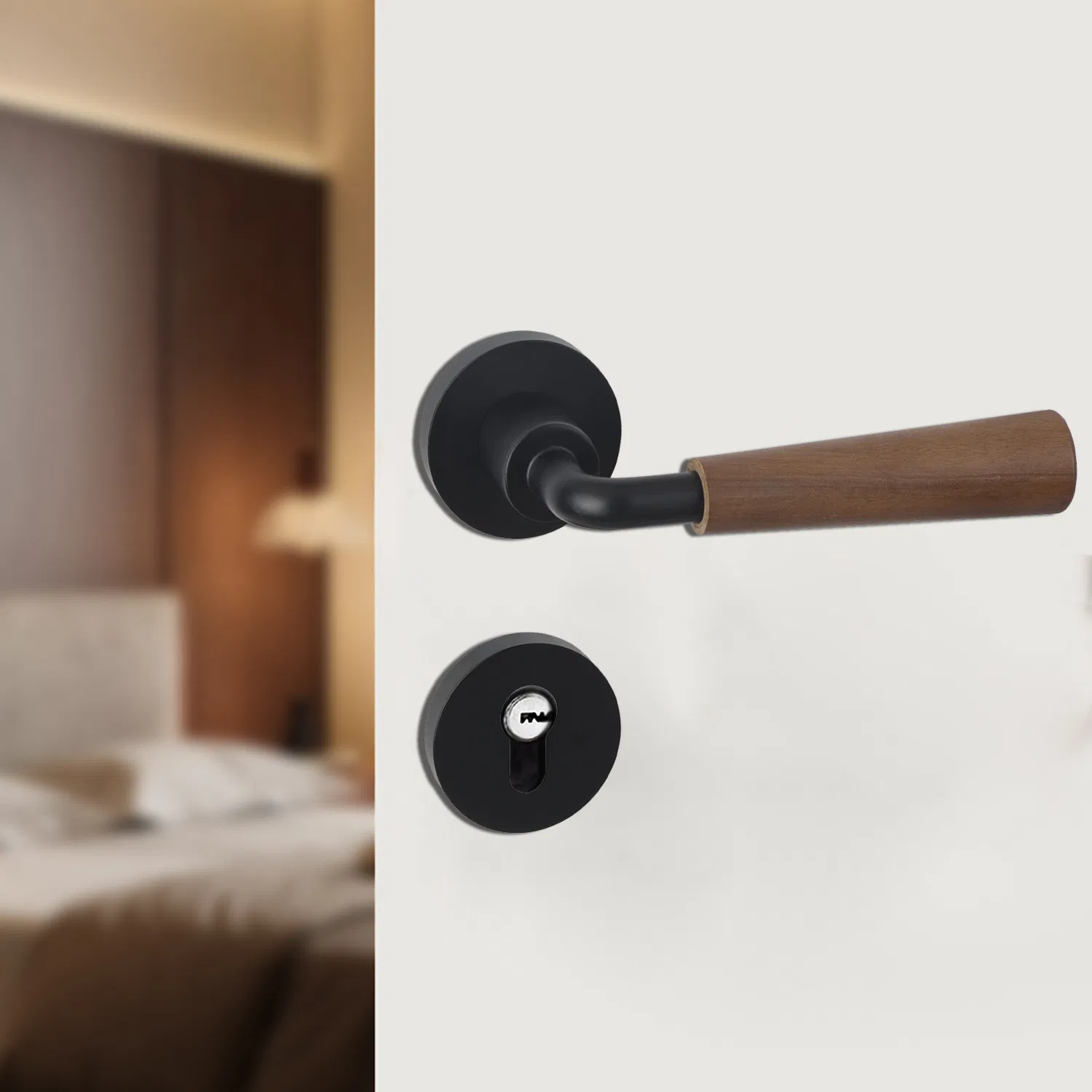 Furniture Hardware Europe Style Modern Lever Handle Door Lock on Rosette for Main Door Door Hardware Security Door Lock