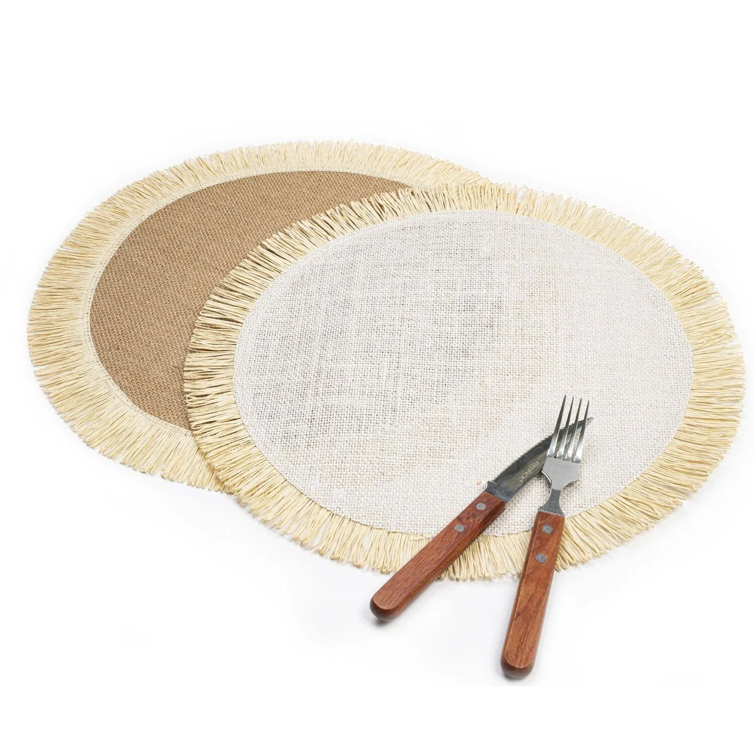 15 Inch Burlap Round Placemats Woven Dining Tables Jute Table Mats