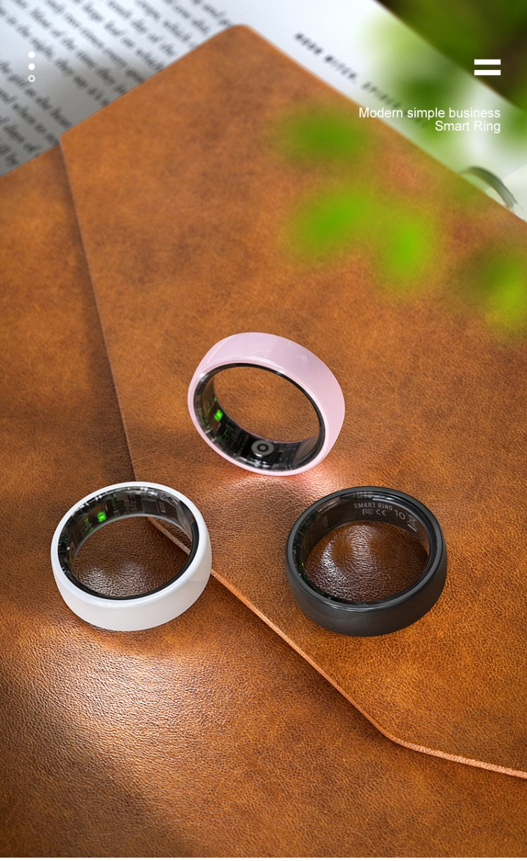 Умное керамическое кольцо для здоровья с зарядкой