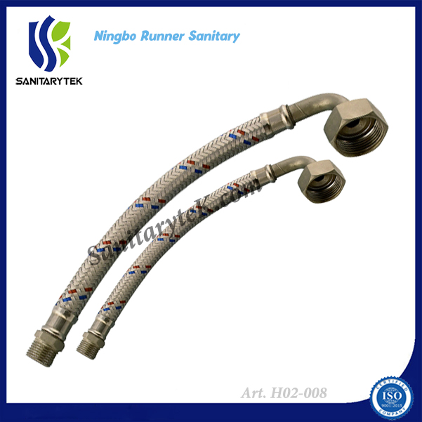 Stainless Steel Braided Flexible Hose with Elbow with Union Nut
