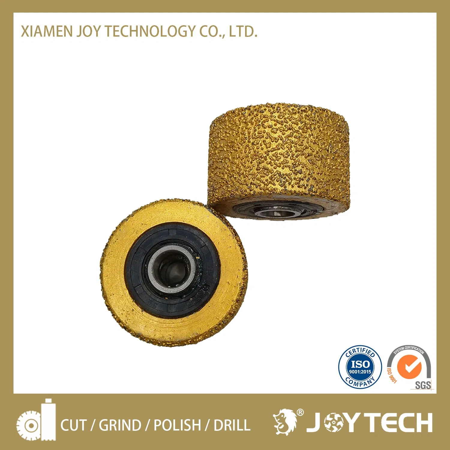 Joy Tech Diamond Cutting Tool Concrete Floor Grinding Wheel Abrasive Tooling Alloy Bush Hammer Roller with Support (JOY-BHR-AS)