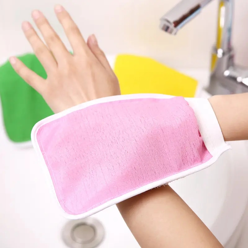 Washcloth Shower SPA Exfoliator Double-Sided Towel Bath Glove for Body Cleaning Tool