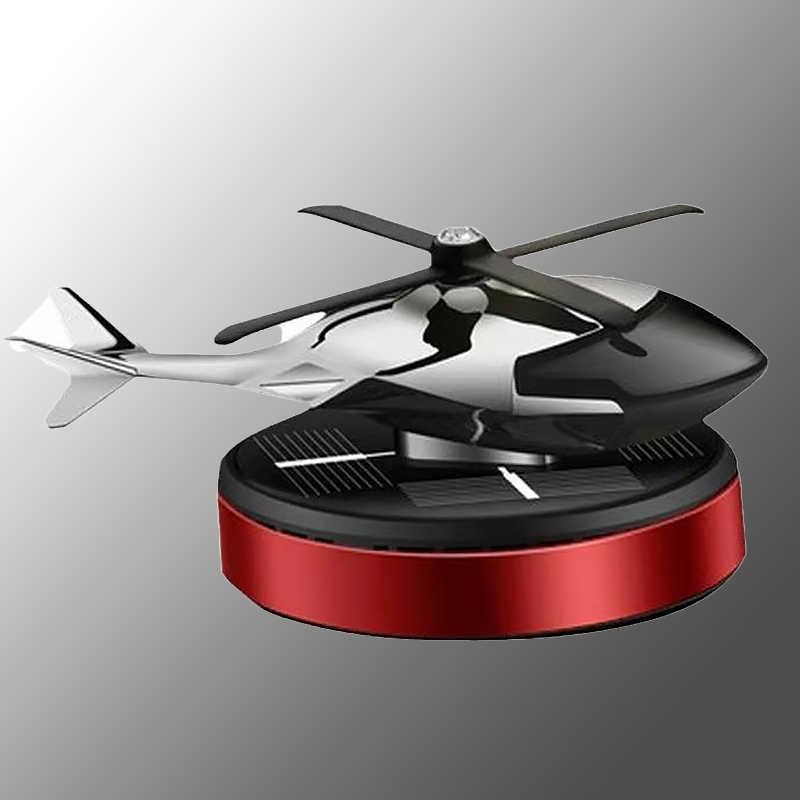 Solar-Powered Helicopter Car Diffuser Beechwood Aroma Diffusion 10ml Refillable Essential Oil Plug-Free Long-Lasting Fragrance