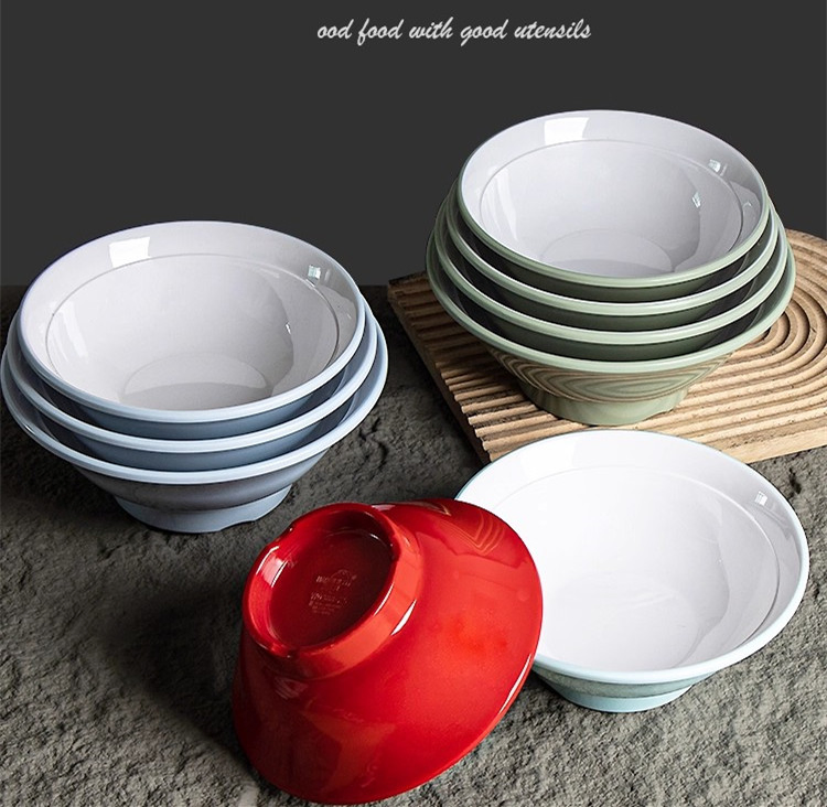 Macaron Colors Noodle Soup Bowl Melamine Dinnerware Custom Ramen Bowl for Restaurant
