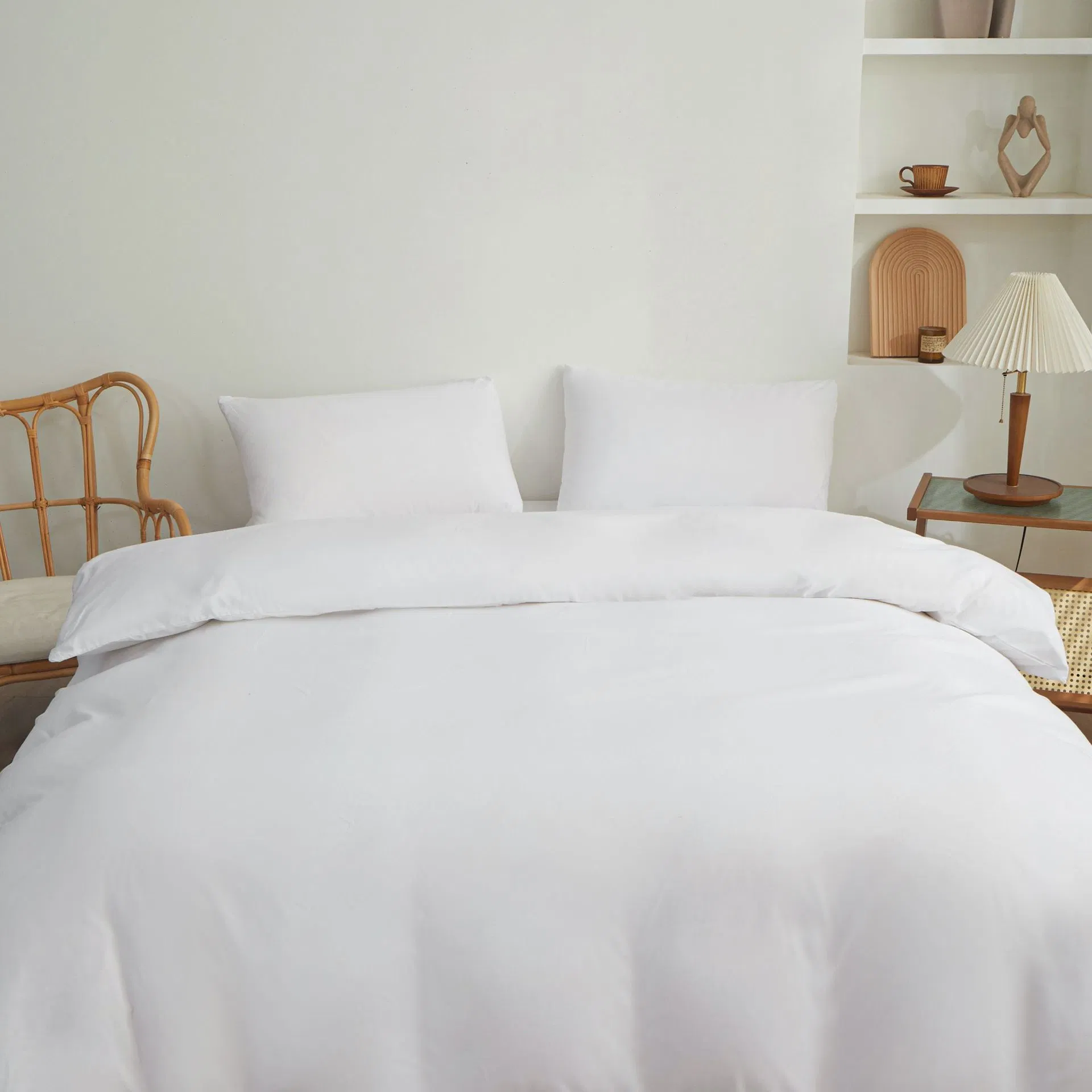 OEM Simple Fashion Pure Multi-Color Ruffles Washed Cotton Bed Sheets