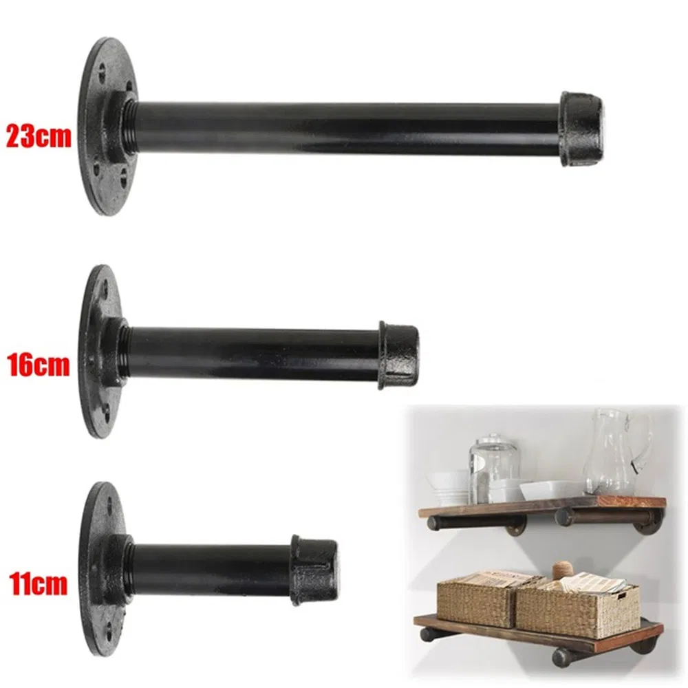 Black Iron Industrial Shelf Bracket Wall Mount DIY Brackets Industrial Pipe Furnitures