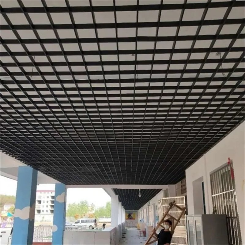 Factory Price Aluminum Profile Wood Baffle Ceiling System Metal Decorative Suspended Grid Ceiling