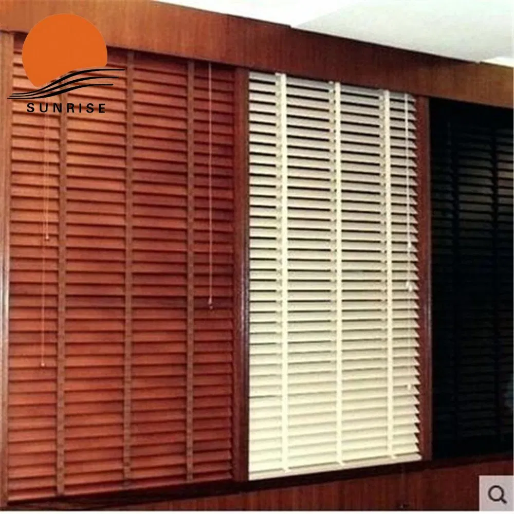 Factory Direct Sale Remote Control 25mm 35mm 50mm Wooden Venetian Blinds Outdoor Wooden Blinds