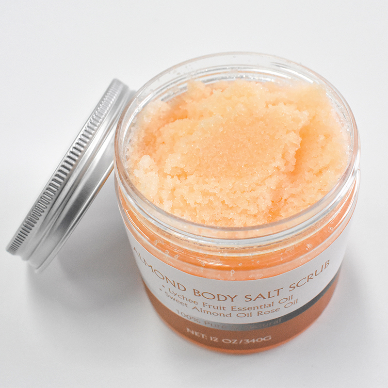 Gentle Natural Moisturizing Exfoliating Refreshing Revitalizing Nourishing Soothing Almond Body Salt Scrub for Skin Care