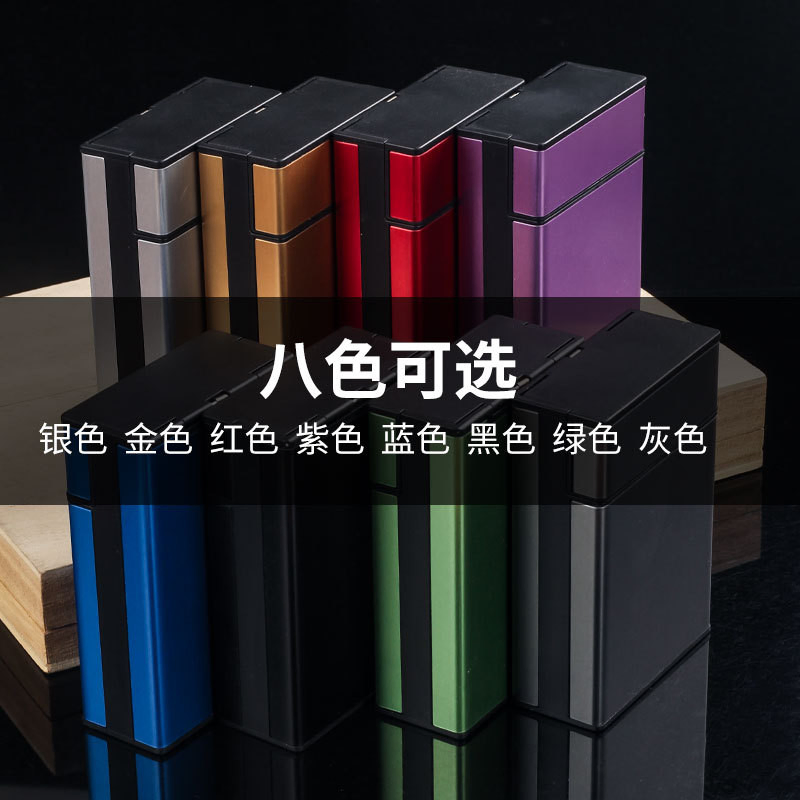 Ea446 20 Capacity Wholesale Press Type Spring Flip Open Tobacco Case for Men Luxury portable Classic Rectangle Tobacco Cases