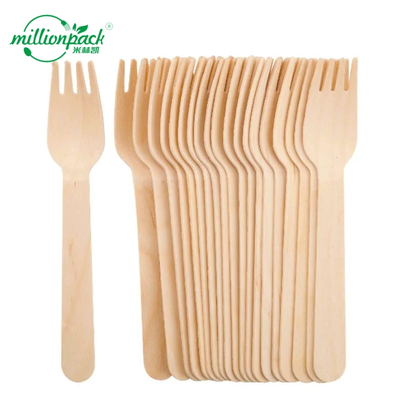 Wooden Fork Disposable Biodegradable Cutlery for Party Catering Made in China