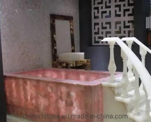 Угловая ванна из мрамора и оникса