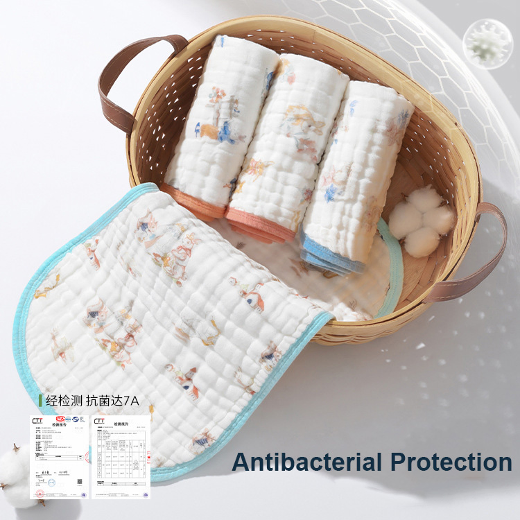 Custom OEM Top Quality Seersucker Burp Cloths for Baby Safe Certified Breathable Burping Cloth with Unique Patterns