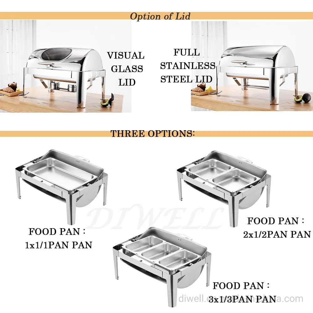 Hotel Supplies Stainless Steel Equipment Buffet Chafing Dish Set Electric Food Warmer