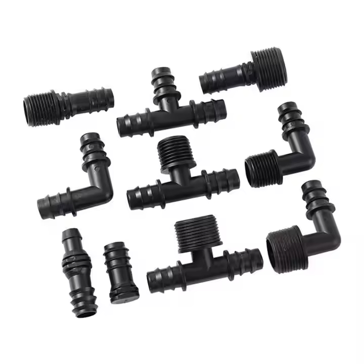 Drip Irrigation System LDPE Pipe 16mm Black Barbed Irrigation Fitting Barb Connector