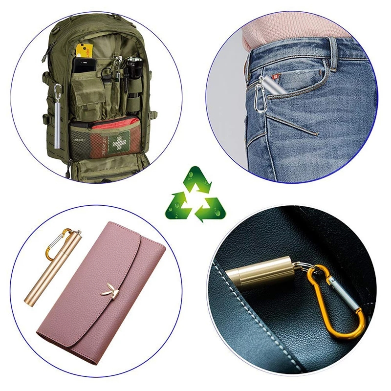 Custom Logo Stainless Steel Telescopic Drinking Straw Portable Straw