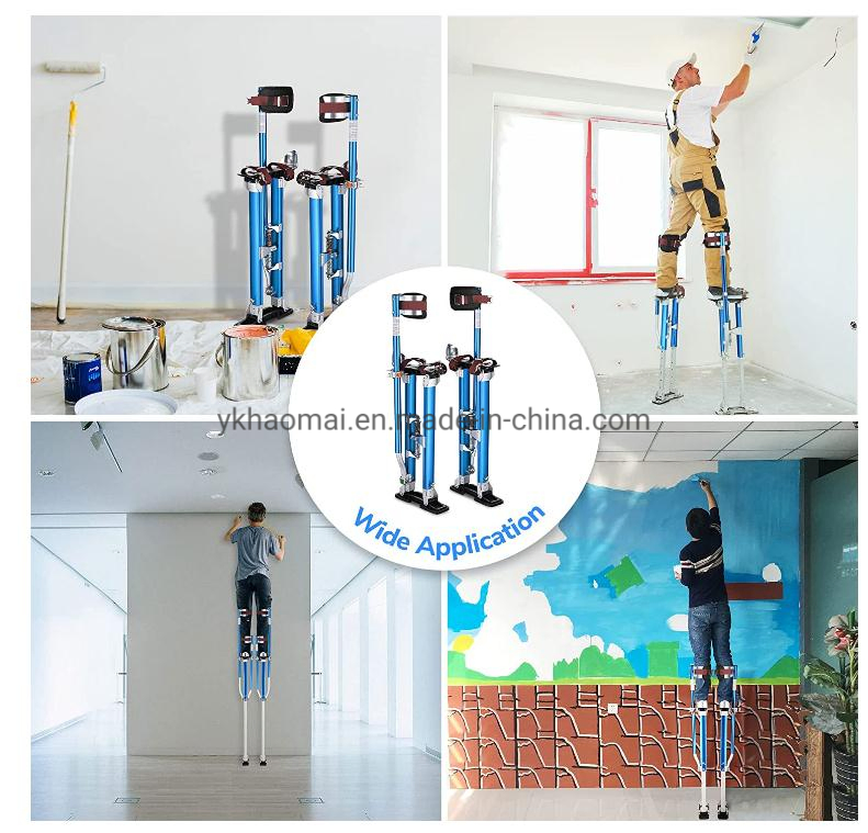 Drywall Stilts 48-64 Inches Aluminum Adjustable Lifts Tool Construction Stilts for Adults Cleaning Painting Drop Ceilings Parades