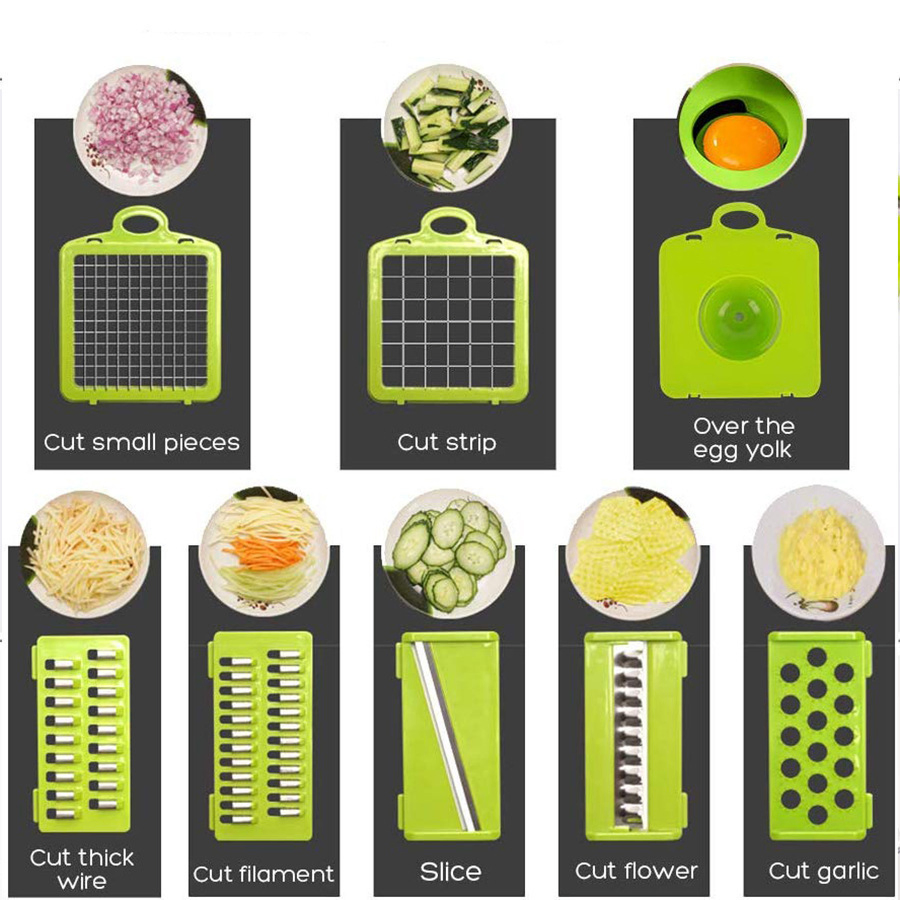 14-in-1 Multifunctional Kitchen Vegetable Cutter for Chop, Slice and Shred
