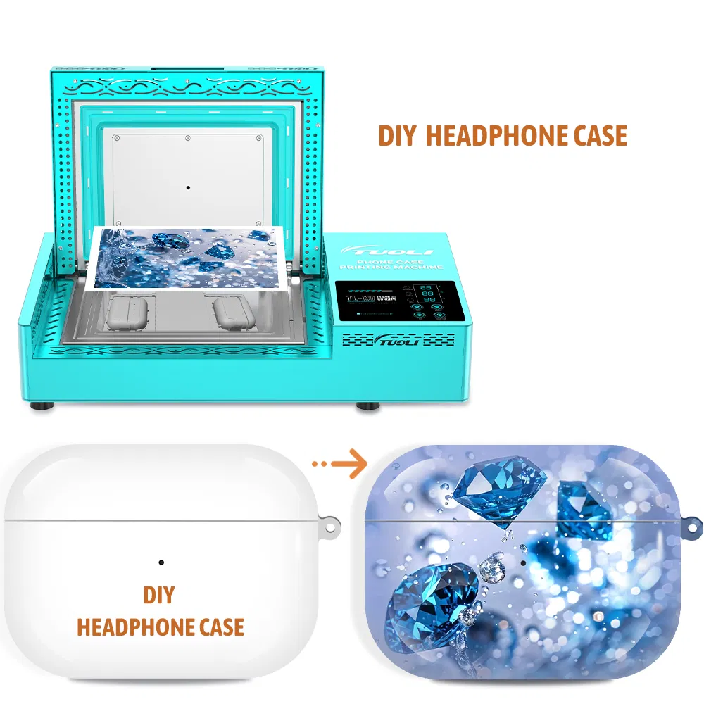 Tuoli Personalized Custom Headphone Case Prinitng Machine 3D Sublimation Cell Phone Earphone Cover Printer for iPhone, Samsung, Xiaomi, Edifier, Jbl
