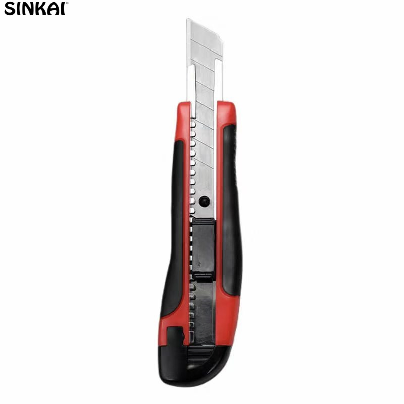 Heavy Duty 18mm Utility Knife Case High Carbon Steel Blade Rubber Handle