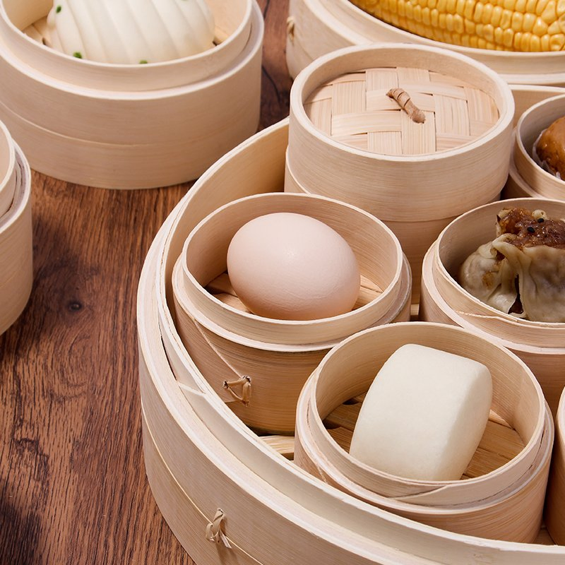 2022 China Factory Food Grade Reusable Round Natural Bamboo Steamer