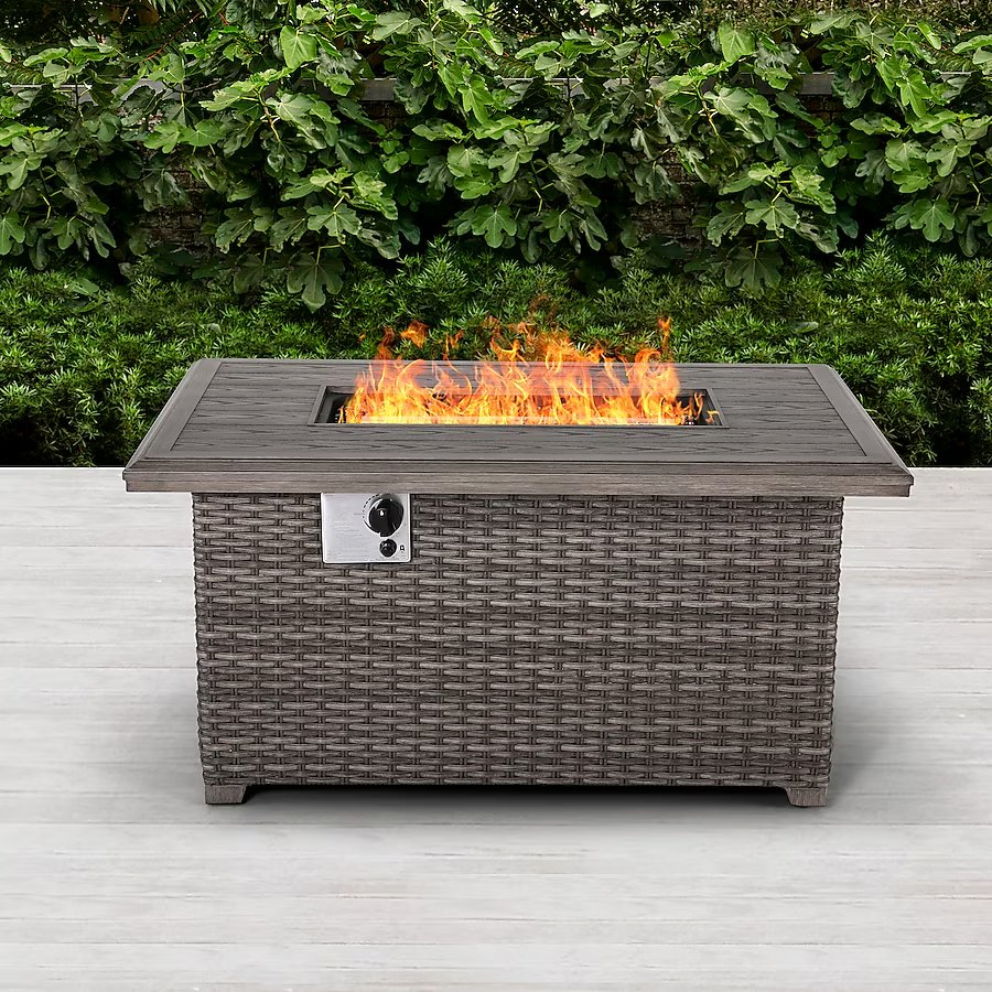Газовая гостиная Fire Pit Patio Time, 46 дюймов, ротанг
