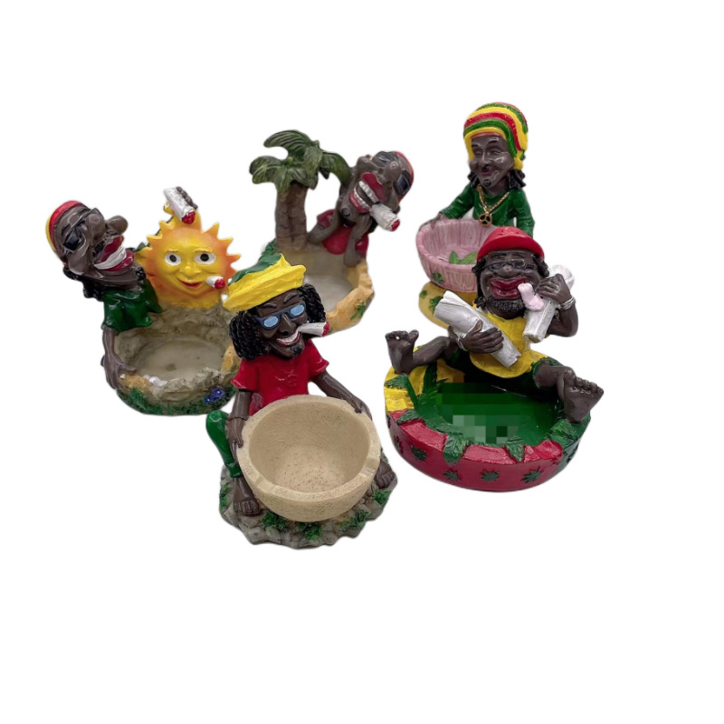 Bob Jamaica Old Style Creative Souvenirs Home Decoration Small Smoking Resin Ashtray
