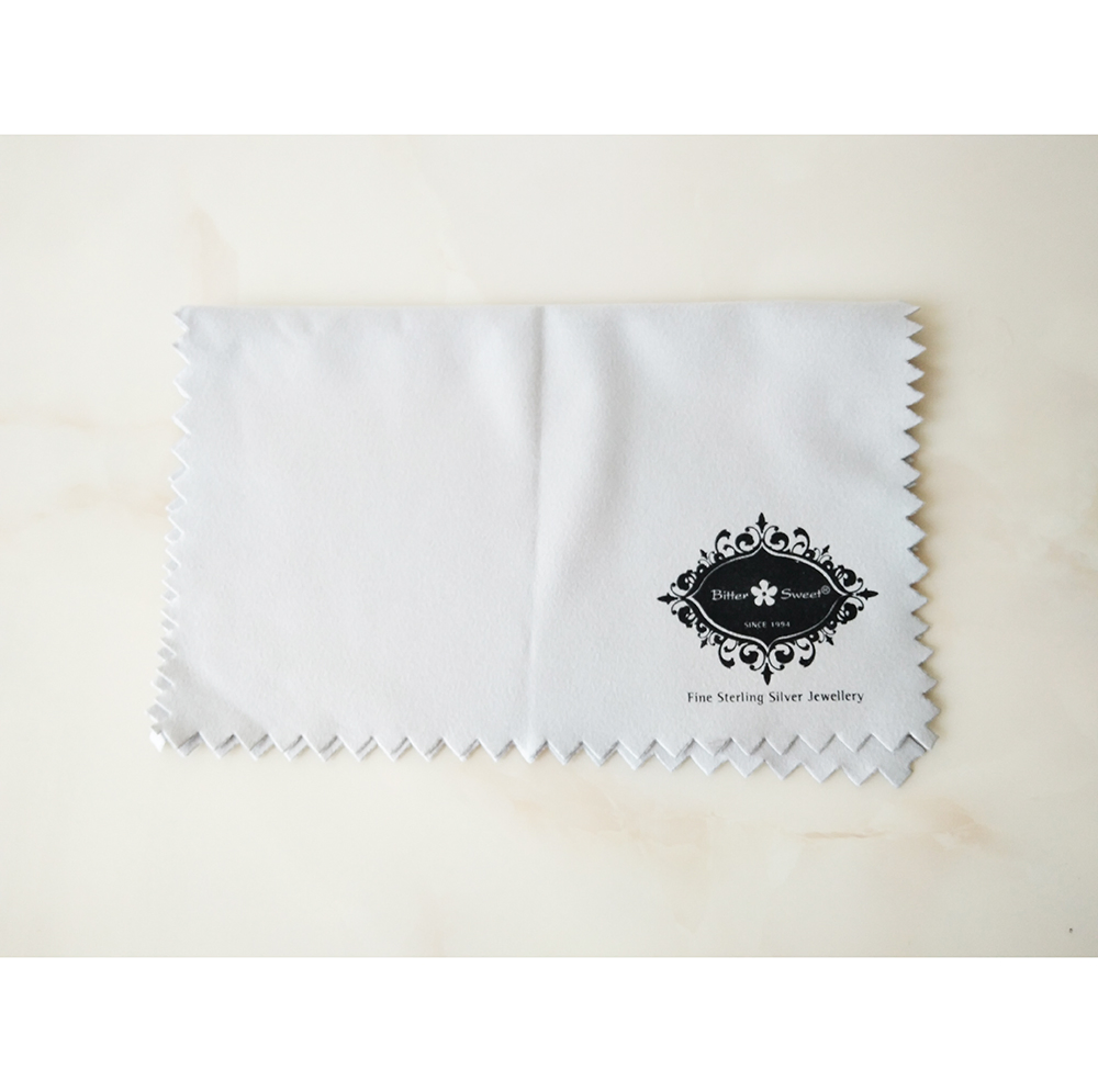 Grey Microfiber Jewelry Cleaning Fiber Cloth with Printed