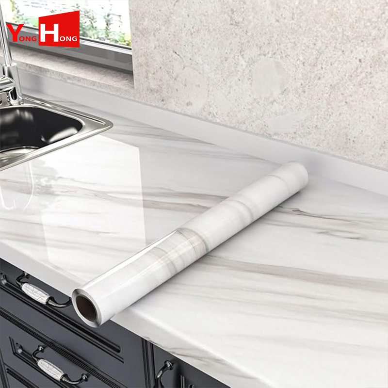 Gold White Contact Paper Self Adhesive Vinyl Peel and Stick Marble Wallpaper Revestimiento De Paredes