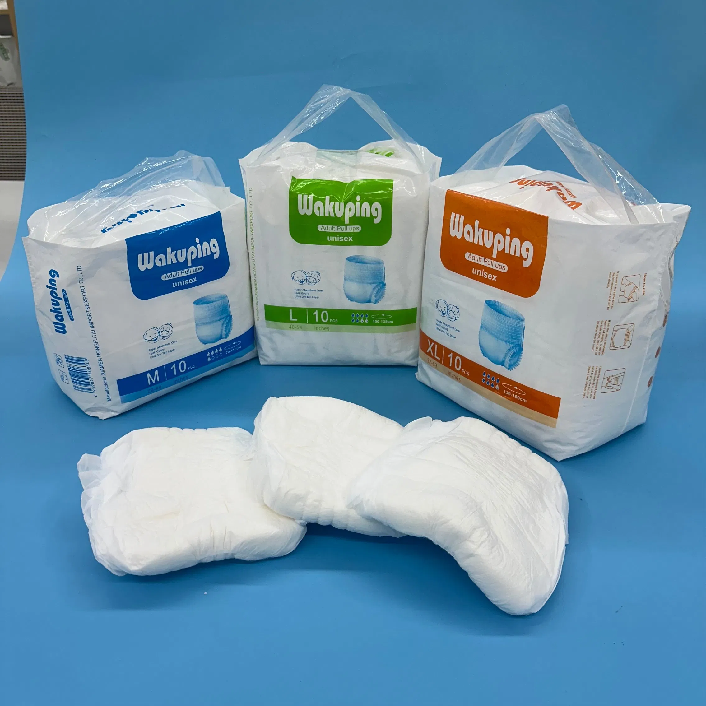Dry Surface Economical OEM Custom Printed Non Woven Fabric Super Absorption Disposable Adult Pants Diaper