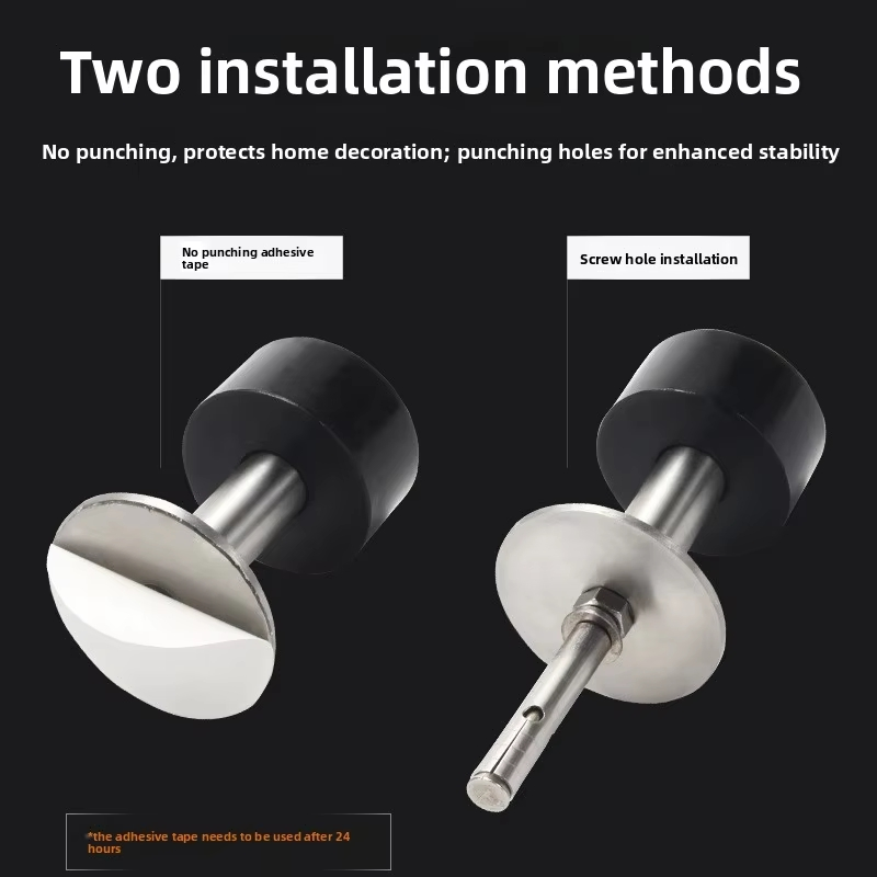 Heavy Duty Stainless Steel Door Stopper with Bumper