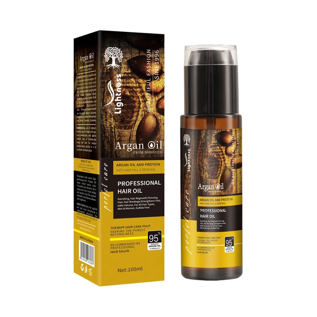 OEM Manufacturer 100ml Hair Oil Treatment Nourishing Perfume Fragrance Hair Oil Serum Repairing Hair Keratin Argan Oil