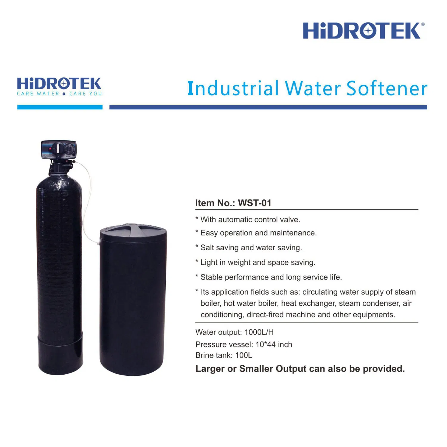 Hidrotek Family Use Intelligent Automatic Household Water Softener with Fleck