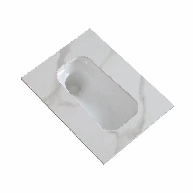 Anti-Slip Design White Rock Slab Squatting Pan with S-Band Deodorant Wc Toilet Squat Pan