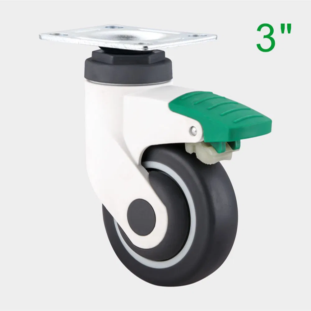 3 Inch Green TPR Medical Swivel Caster Wheel, Suitable for Medical Trolleys