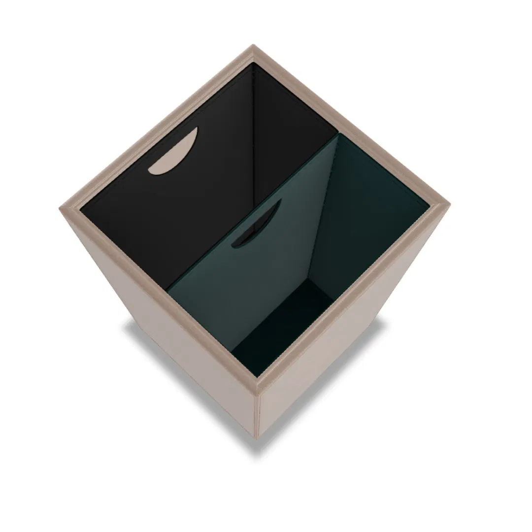 Hotel Supplies of Square Waste Bin Made of Sustainable Vegan Pineapple Leather
