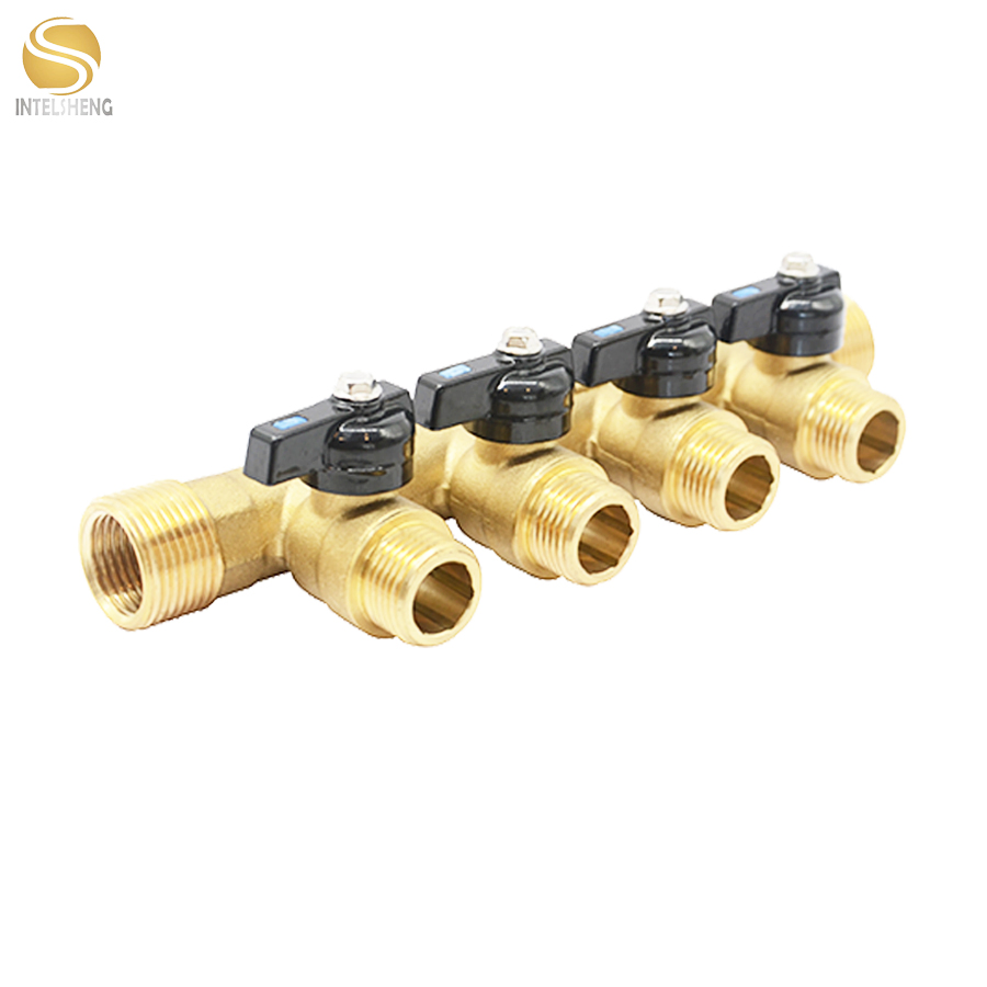 Brass Water Manifolds Valve with Four Outlets