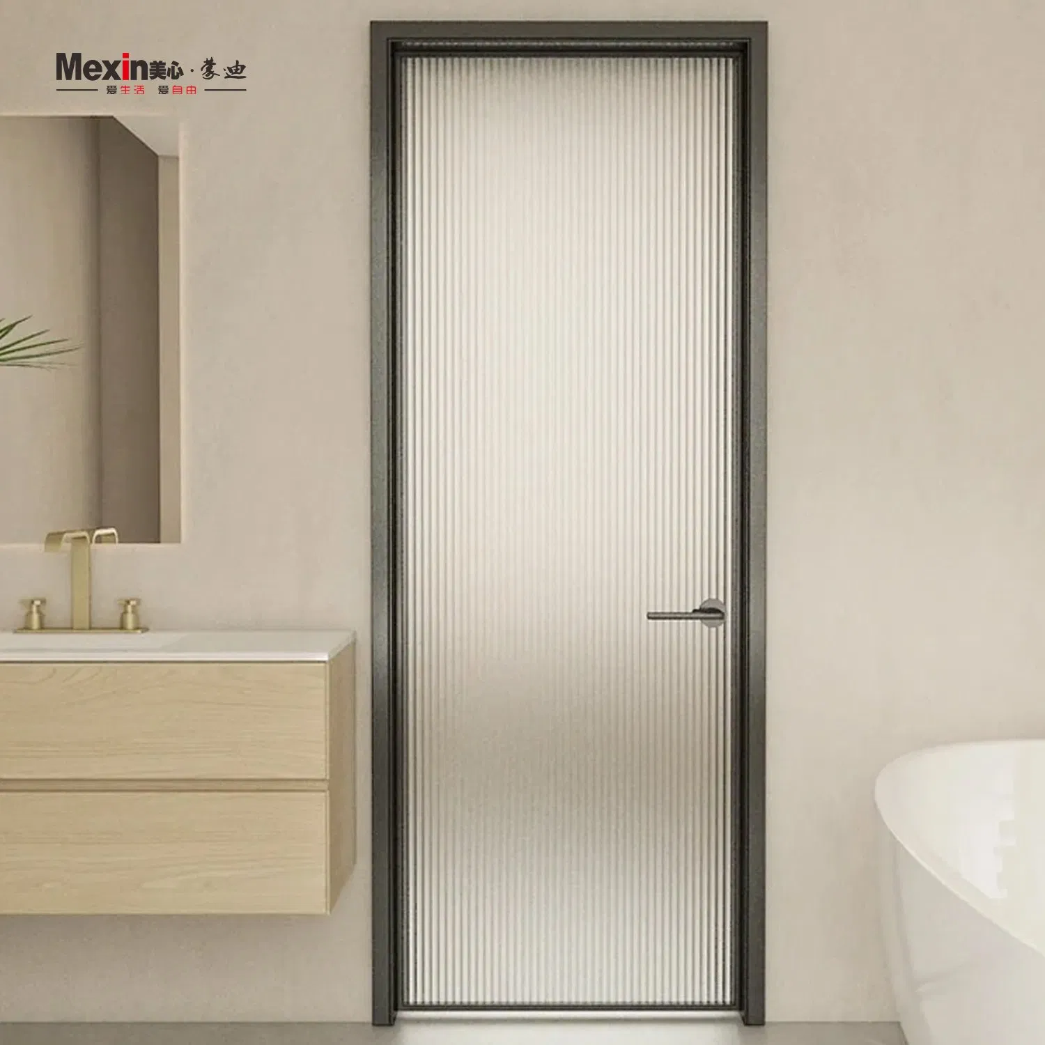Mexin China Suppliers Security Interior Aluminum Aluminium Alloy Black Tempered Multi Sliding Glass Door Double Glazed Frameless Glass for Balcony Access Door