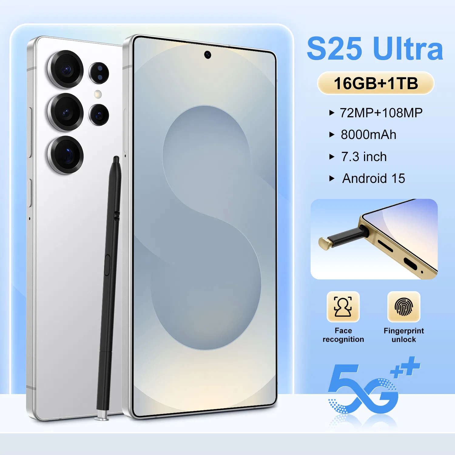 Смартфон S25 Ultra 7.3 дюйма с двойной SIM