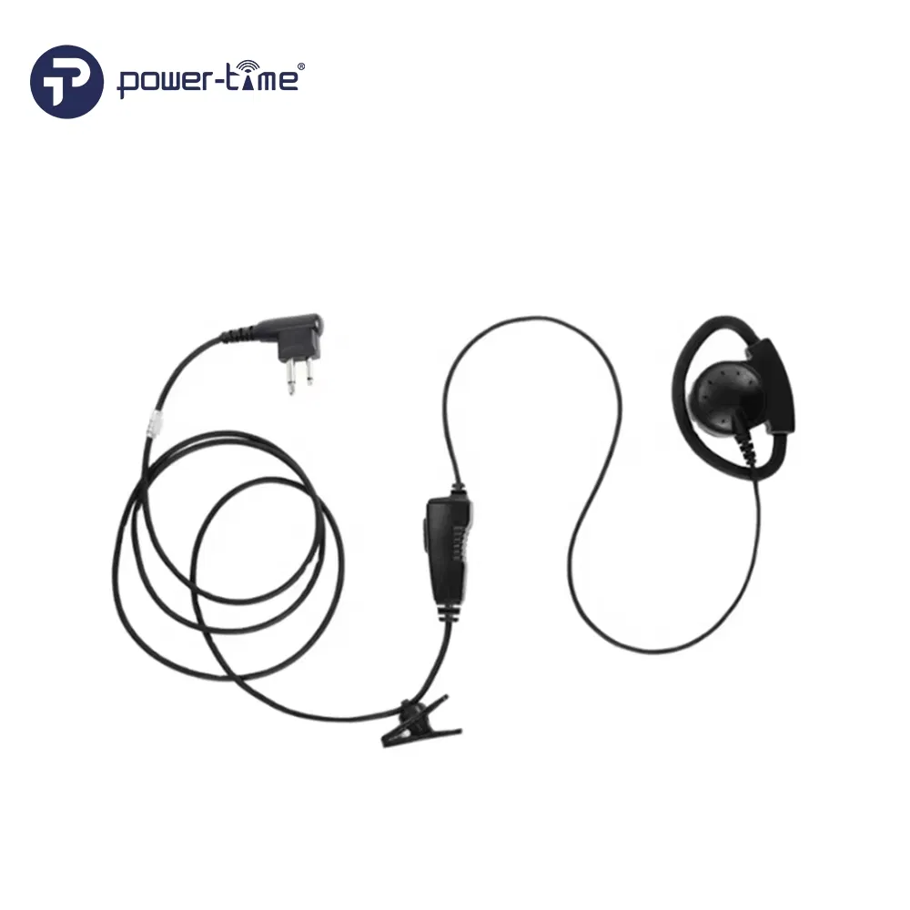 Unique Design D-Shaped Adjustable Ear-Hook Earphone for Two-Way Radios