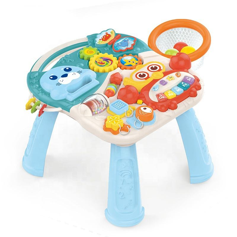4 in 1 Baby Toys Musical Learning Table and Scooter Baby Walker for Boys and Girls