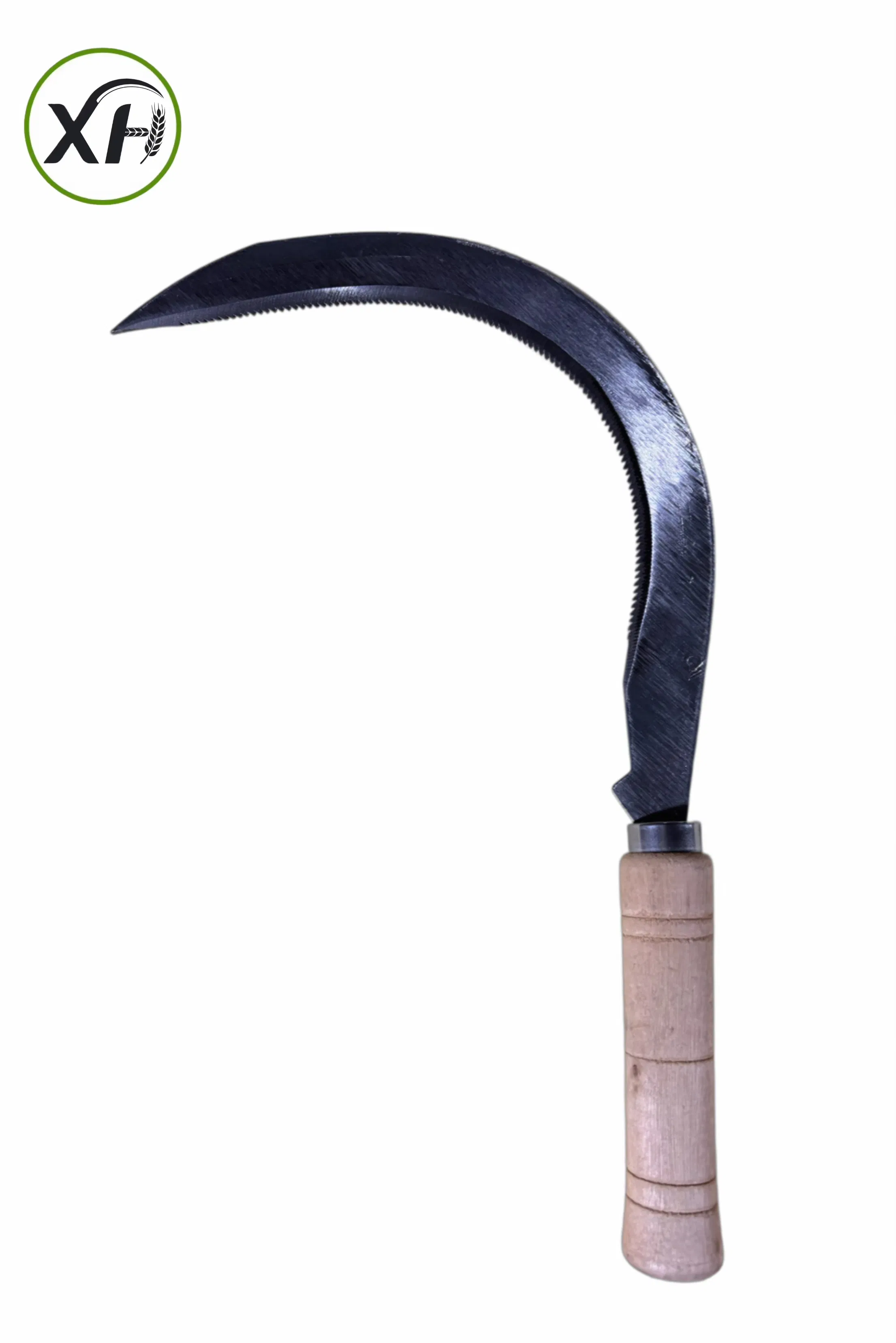 34'' High Quality Carbon Steel Garden Farming Tool Grass Tooth Curved Sickle with Wooden Handle Sickle