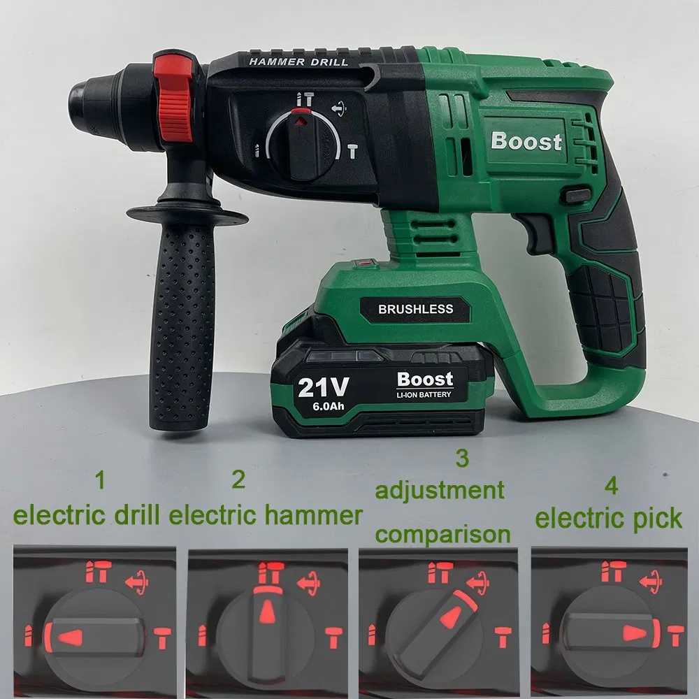 3in1 Drill Demolish Chip Heavy Duty 21V Cordless Hammer Drill Chisel