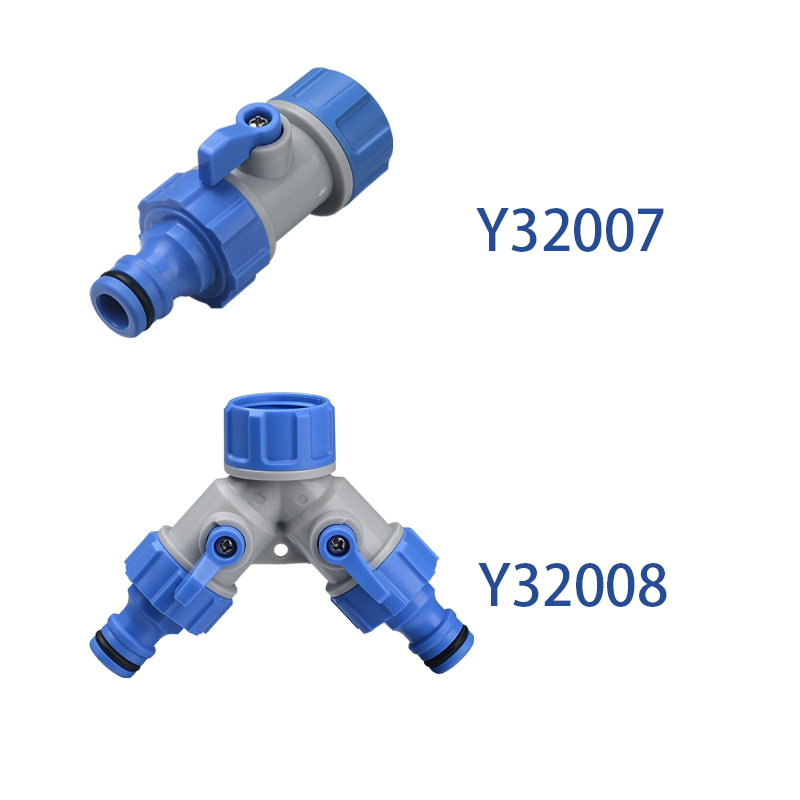 Y32008 Plastic 3/4'' 2 Way Tap Adaptor Faucet Connector Water Distributor Water Splitter