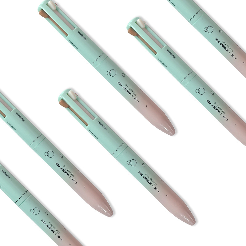 4-in-1 Touch-up Makeup Pen with Highlighter Eyeliner Eyebrow and Lip Liner Refills